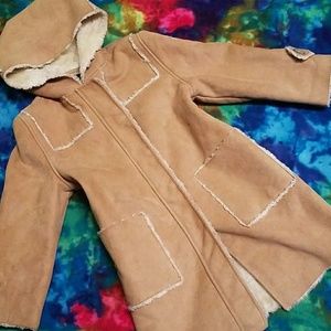 Gap Kids faux sherpa shearling suede maxi coat